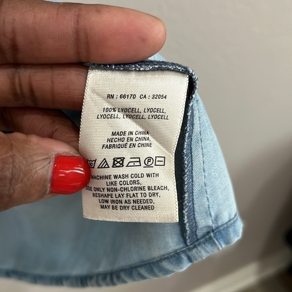 Anthropologie Holding Horses Dress Women Small Boho Western Cowgirl Denim Dress - Picture 10 of 11